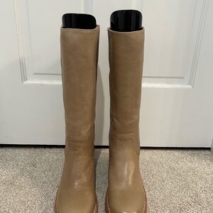 Frye women’s knee-high leather boots, Campus 14L, color eucalyptus